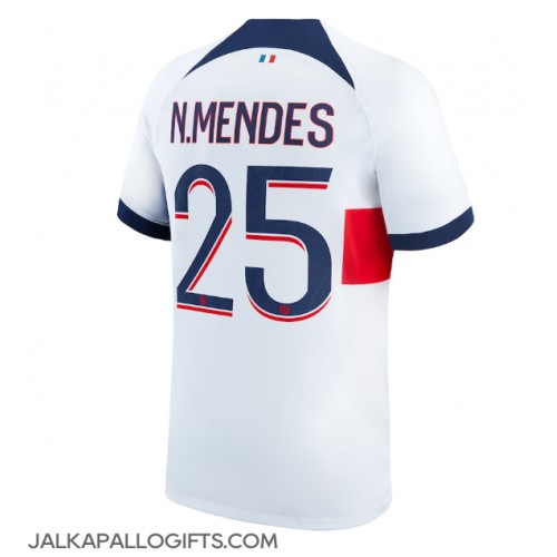 Paris Saint-Germain Nuno Mendes #25 Vieraspaita 2023-24 Lyhythihainen